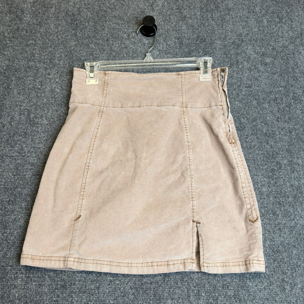 Free People Corduroy Mini Skirt Womens Size 6 Tan Beige Boho Casual
